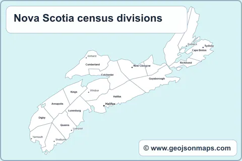 Preview of Nova Scotia census divisions map