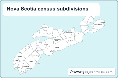 Preview of Nova Scotia census subdivisions map