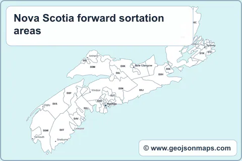 Preview of Nova Scotia forward sortation areas map