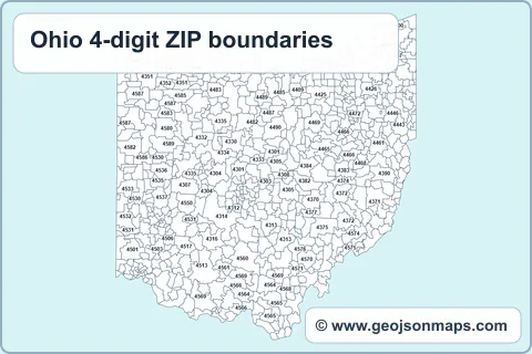 Preview of Ohio 4-digit ZIP boundaries map