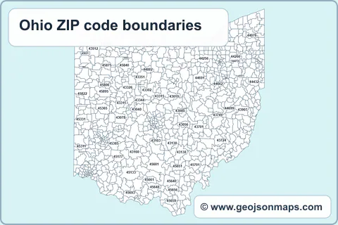 Preview of Ohio ZIP code boundaries map