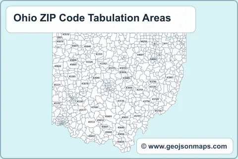 Preview of Ohio ZIP Code Tabulation Areas map