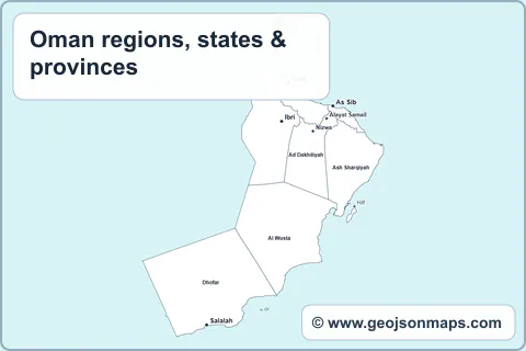 Preview of Oman regions, states & provinces map