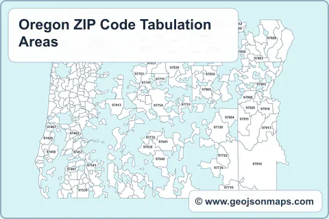 Preview of Oregon ZIP Code Tabulation Areas map