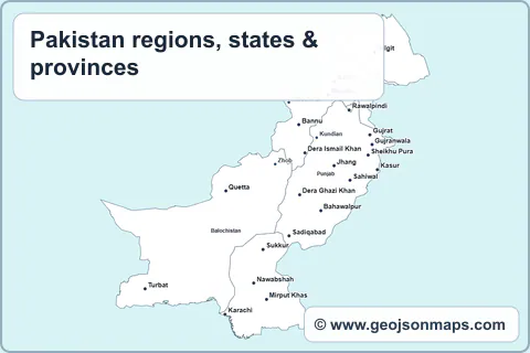Preview of Pakistan regions, states & provinces map