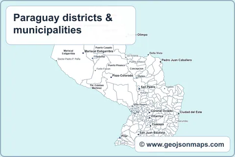 Preview of Paraguay districts & municipalities map