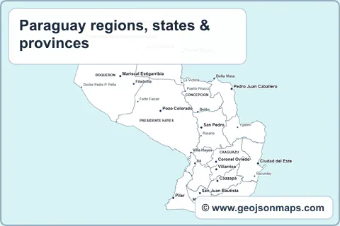 Preview of Paraguay regions, states & provinces map