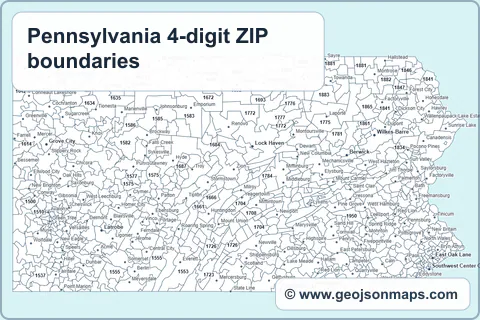 Preview of Pennsylvania 4-digit ZIP boundaries map