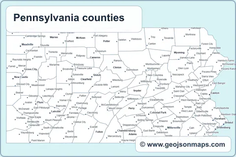 Preview of Pennsylvania counties map