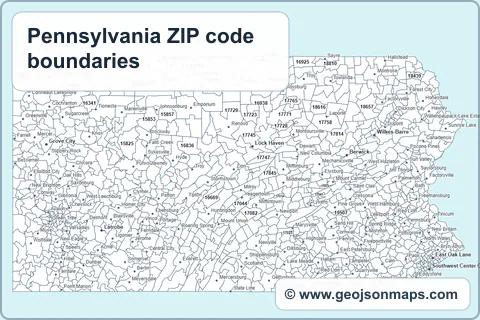 Preview of Pennsylvania ZIP code boundaries map