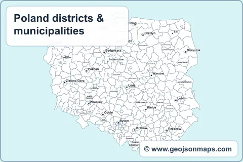 Preview of Poland districts & municipalities map