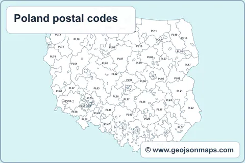 Preview of Poland postal codes map