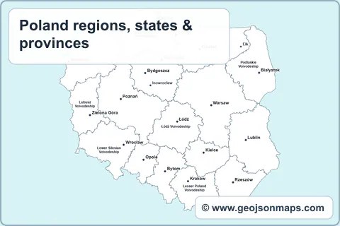 Preview of Poland regions, states & provinces map