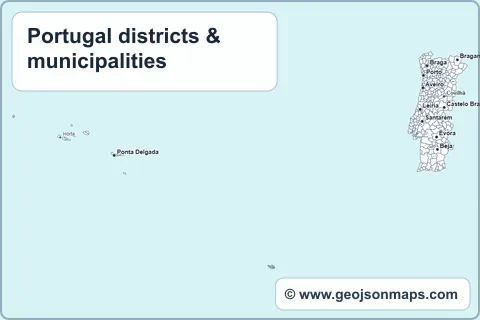 Preview of Portugal districts & municipalities map