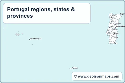 Preview of Portugal regions, states & provinces map
