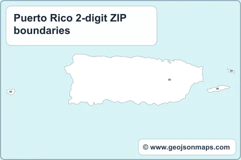 Preview of Puerto Rico 2-digit ZIP boundaries map