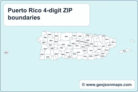 Preview of Puerto Rico 4-digit ZIP boundaries map