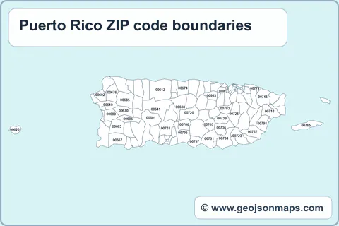 Preview of Puerto Rico ZIP code boundaries map