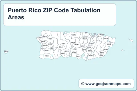 Preview of Puerto Rico ZIP Code Tabulation Areas map