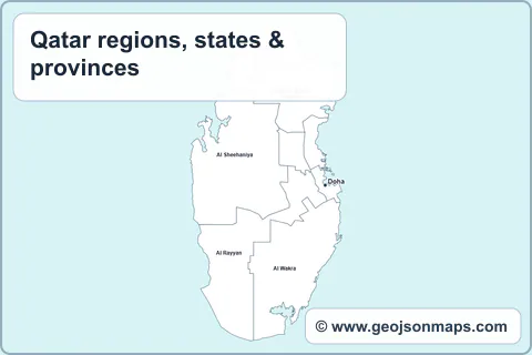 Preview of Qatar regions, states & provinces map