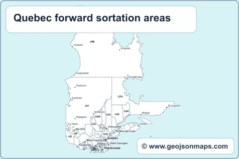 Preview of Quebec forward sortation areas map