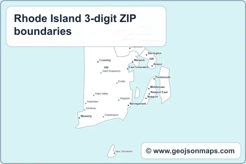 Preview of Rhode Island 3-digit ZIP boundaries map