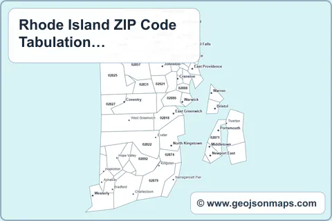 Preview of Rhode Island ZIP Code Tabulation Areas map
