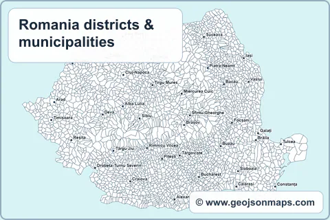 Preview of Romania districts & municipalities map