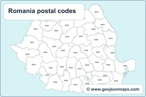 Preview of Romania postal codes map