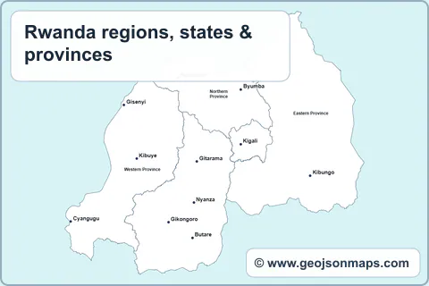 Preview of Rwanda regions, states & provinces map