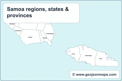 Preview of Samoa regions, states & provinces map