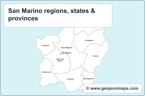 Preview of San Marino regions, states & provinces map