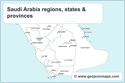 Preview of Saudi Arabia regions, states & provinces map