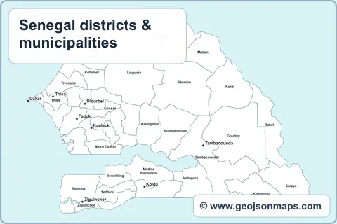 Preview of Senegal districts & municipalities map