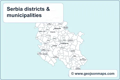 Preview of Serbia districts & municipalities map