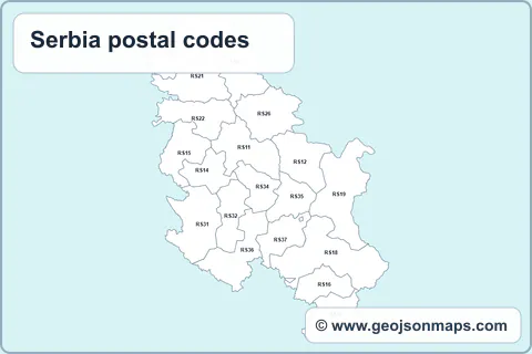 Preview of Serbia postal codes map