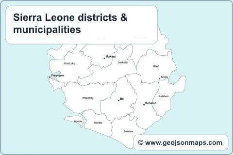 Preview of Sierra Leone districts & municipalities map