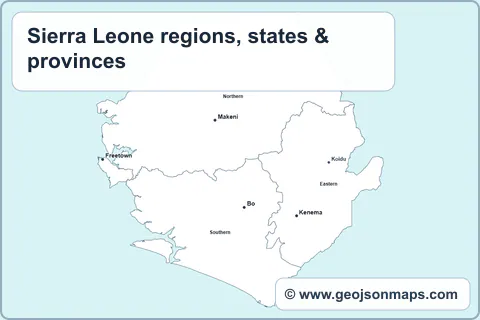 Preview of Sierra Leone regions, states & provinces map