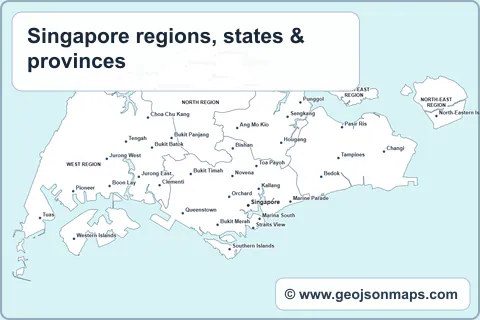 Preview of Singapore regions, states & provinces map