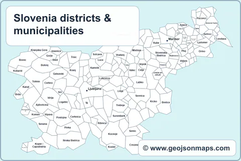 Preview of Slovenia districts & municipalities map