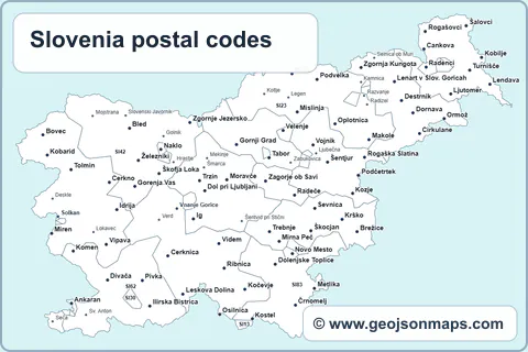 Preview of Slovenia postal codes map