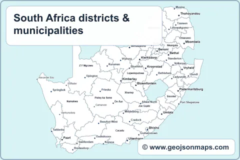 Preview of South Africa districts & municipalities map