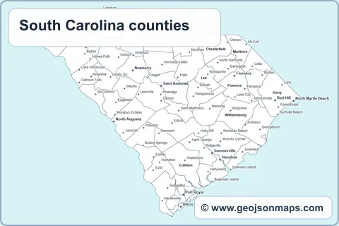 Preview of South Carolina counties map