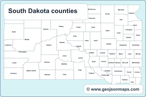 Preview of South Dakota counties map