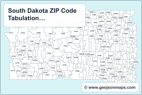 Preview of South Dakota ZIP Code Tabulation Areas map