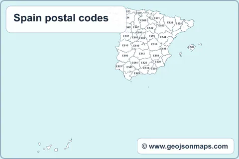 Preview of Spain postal codes map