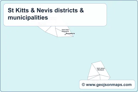 Preview of St Kitts & Nevis districts & municipalities map