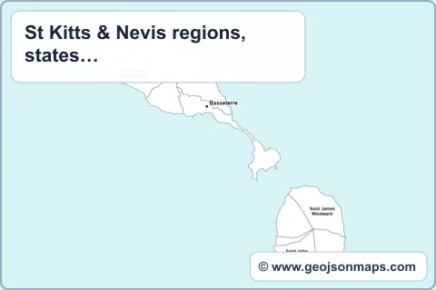 Preview of St Kitts & Nevis regions, states & provinces map