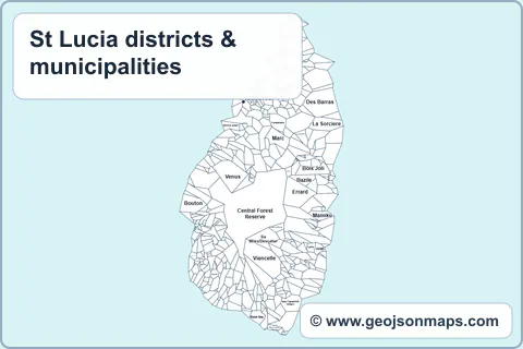 Preview of St Lucia districts & municipalities map