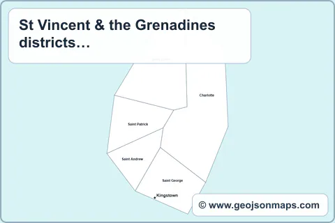 Preview of St Vincent & the Grenadines districts & municipalities map